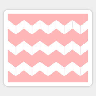 Abstract geometric pattern - zigzag - pink and white. Sticker